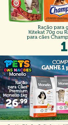 Ração para gatos Kitekat 70g ou Ração para cães Champ 85g