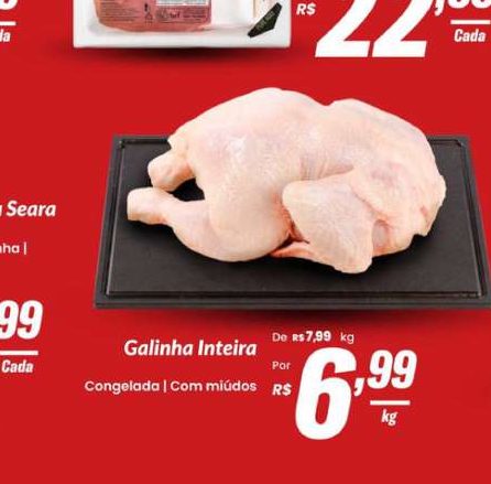 Galinha Inteira Congelada Com miúdos